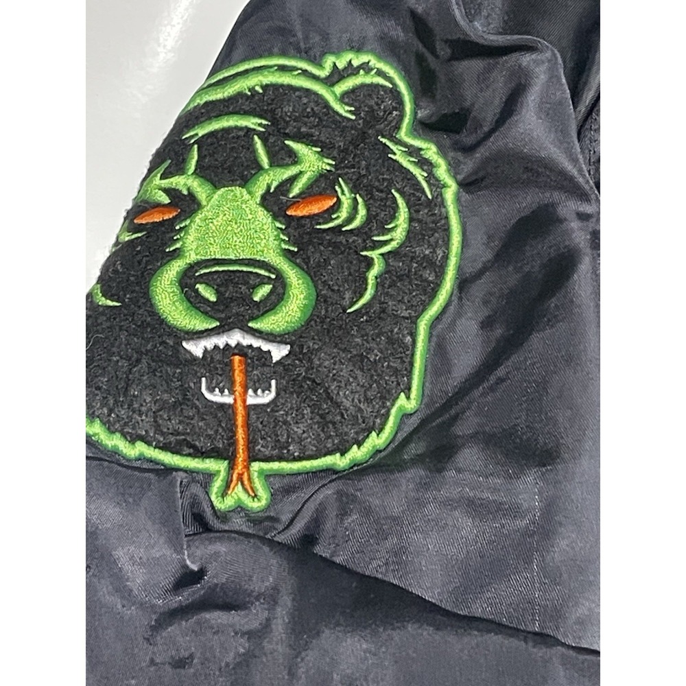 Mishka NYC‎ x Mad Decent Varsity Bomber Jacket Men's XL Black Neon Green Rare - Picture 6 of 12